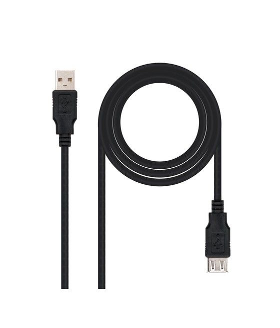 Nanocable CABLE USB 2.0, TIPO A/M-A/H, NEGRO, 1.8 M - Imagen 1