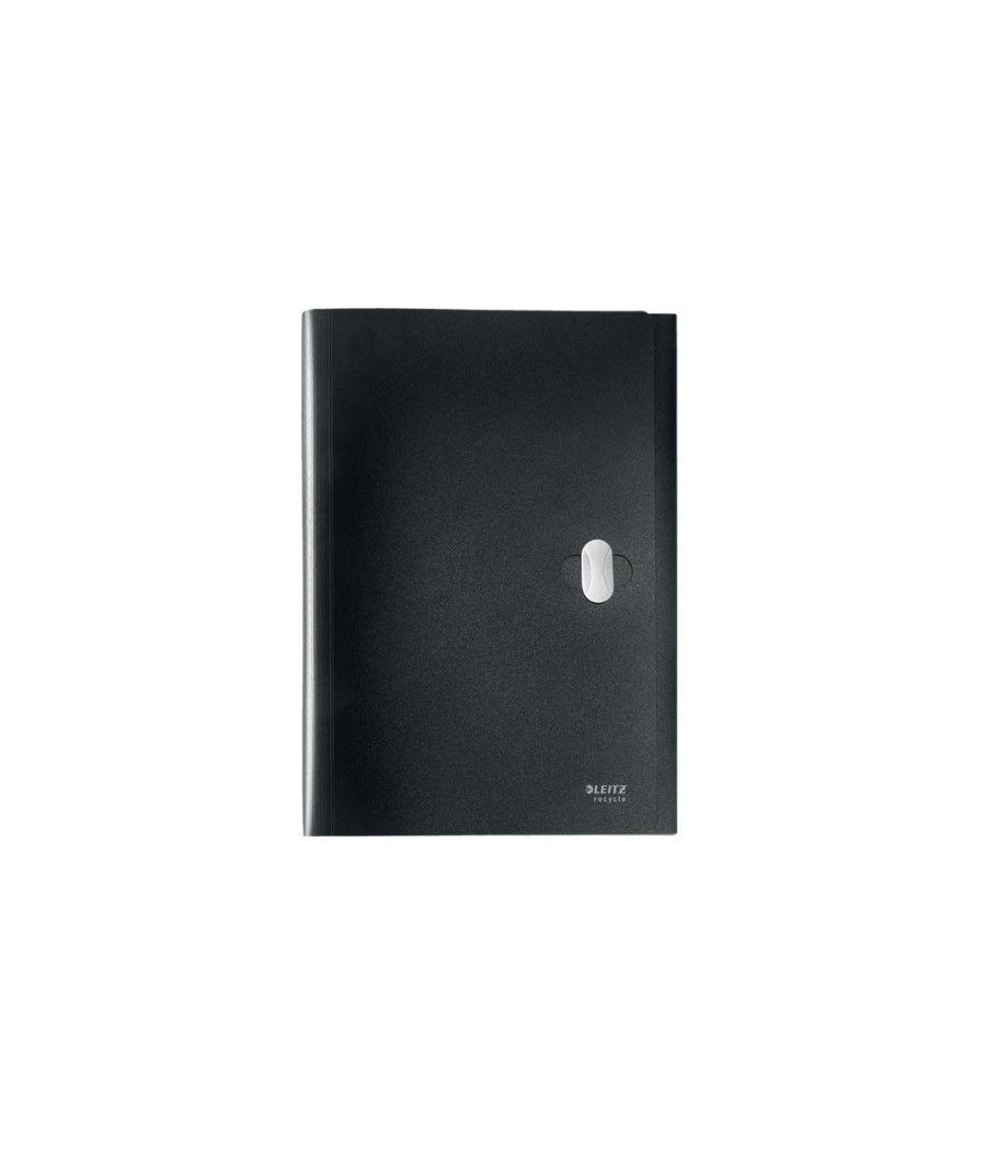 Carpeta polipropileno acordeon 5 posiciones+bolsillo frontal broche giratorio a4 recycle negro leitz 46240095