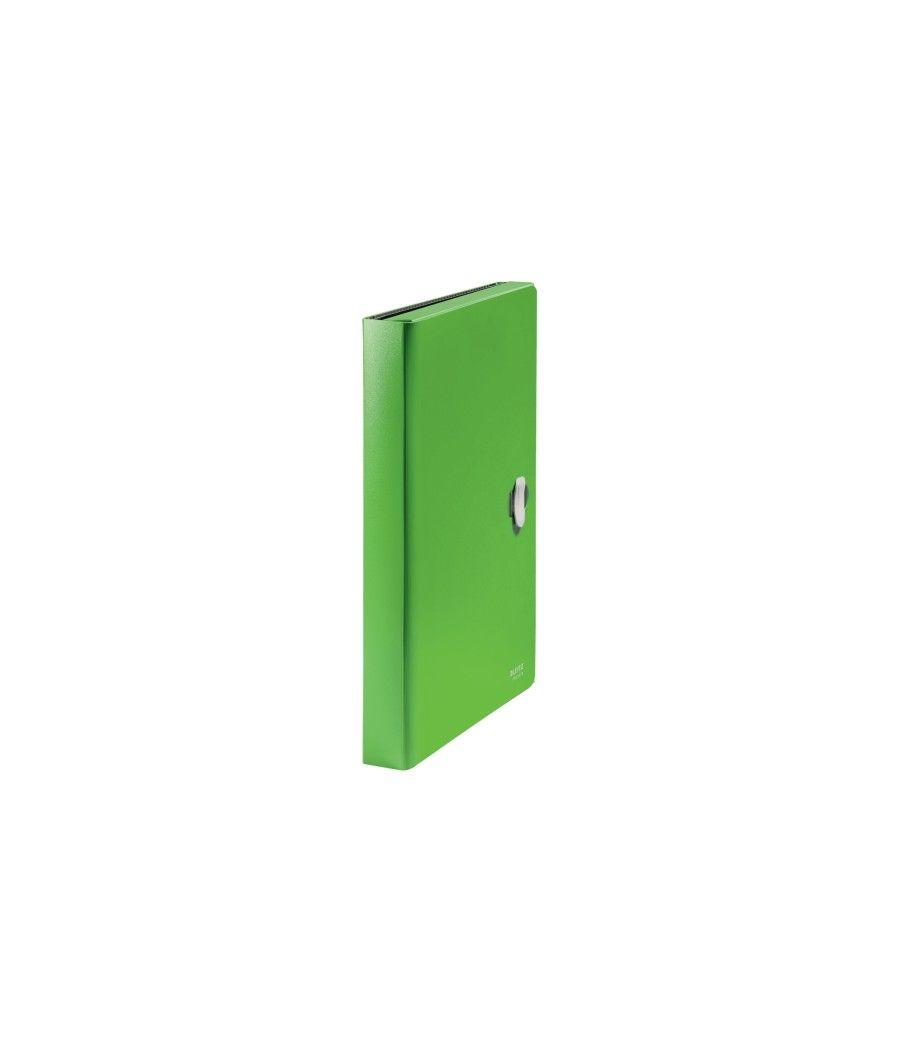 Carpeta polipropileno acordeon 5 posiciones+bolsillo frontal broche giratorio a4 recycle verde leitz 46240055