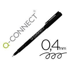 Rotulador q-connect punta de fibra fine liner negro 0.4 mm pack 10 unidades