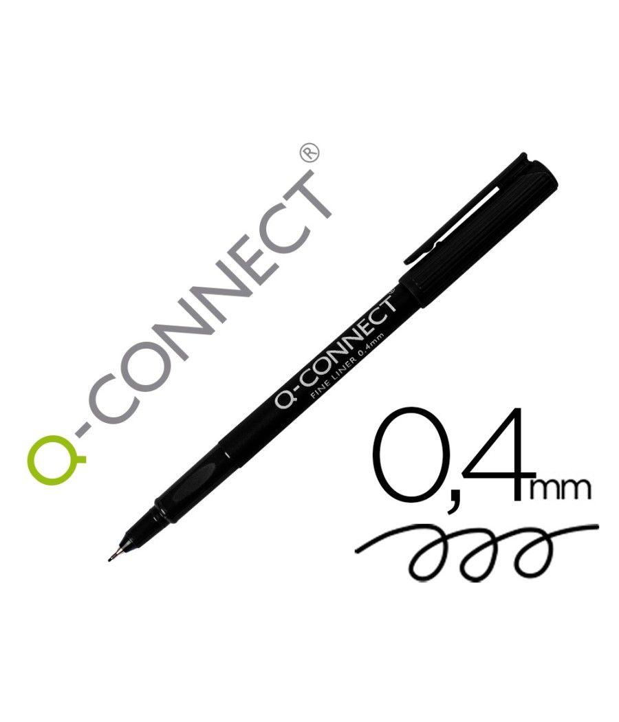 Rotulador q-connect punta de fibra fine liner negro 0.4 mm pack 10 unidades