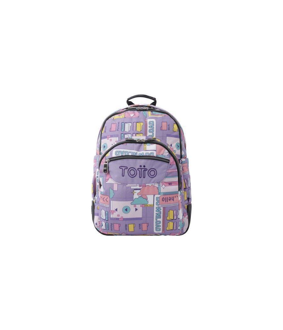 Mochila escolar morado ciber - crayoles totto ma04eco029-2210n-2qi