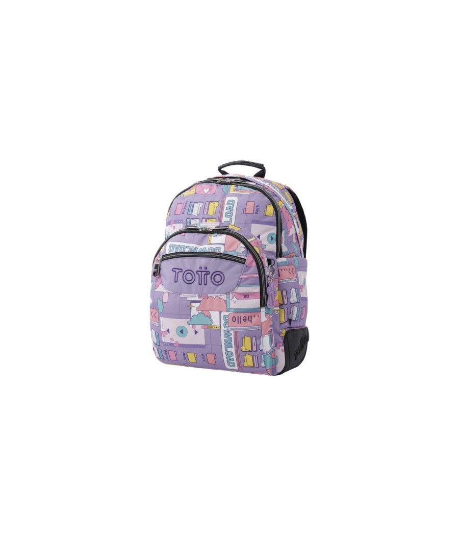 Mochila escolar morado ciber - crayoles totto ma04eco029-2210n-2qi