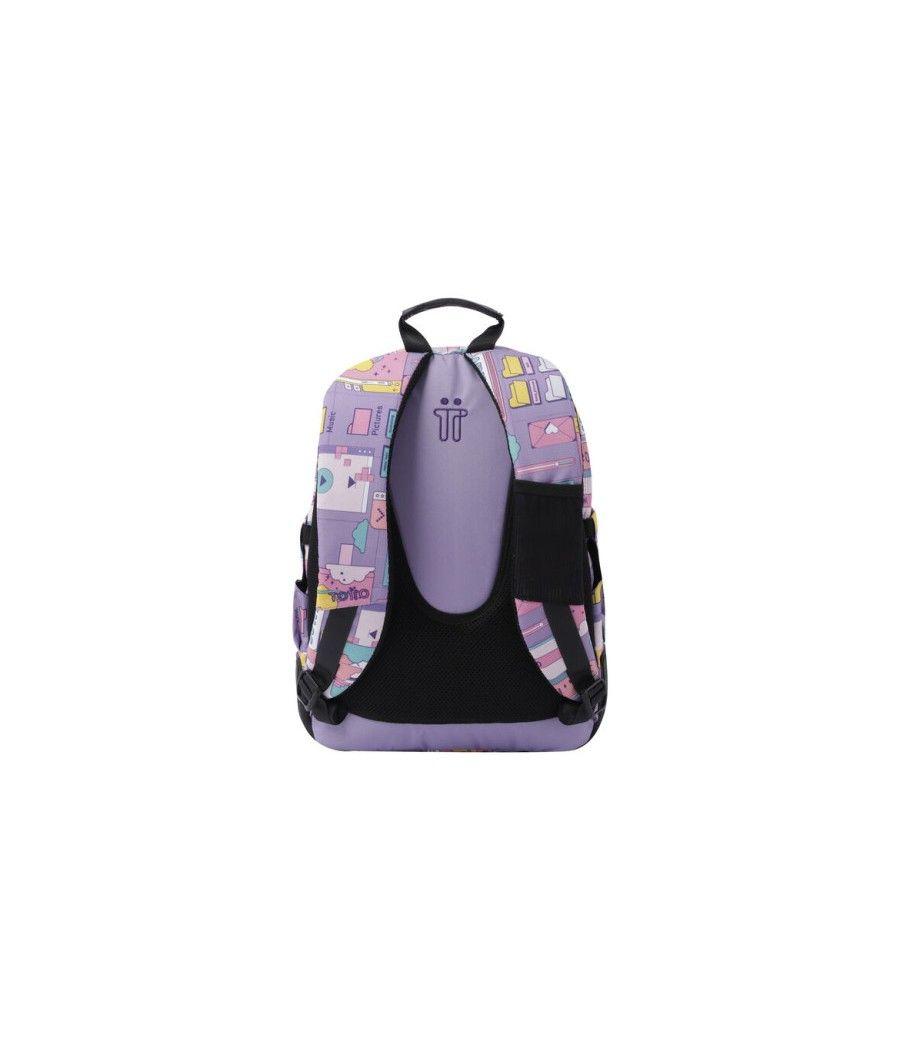 Mochila escolar morado ciber - crayoles totto ma04eco029-2210n-2qi