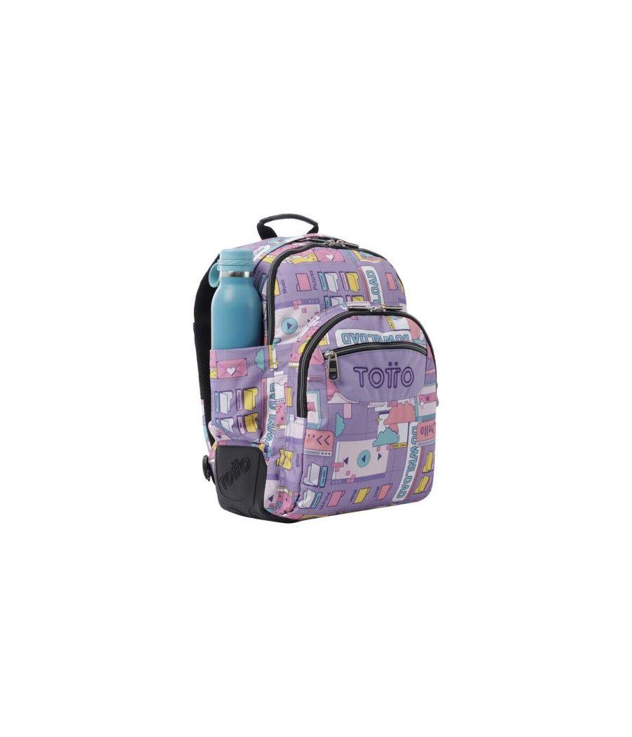 Mochila escolar morado ciber - crayoles totto ma04eco029-2210n-2qi