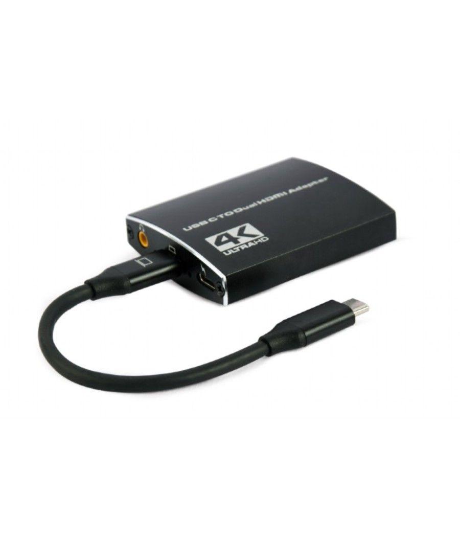 Adaptador usb-c a doble hdmi 4k 60hz negro