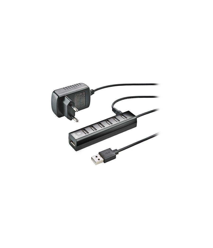 Ngs ihub7 tiny hub usb 2.0 - 7 puertos usb 2.0 - adaptador de corriente - velocidad hasta 480mbps