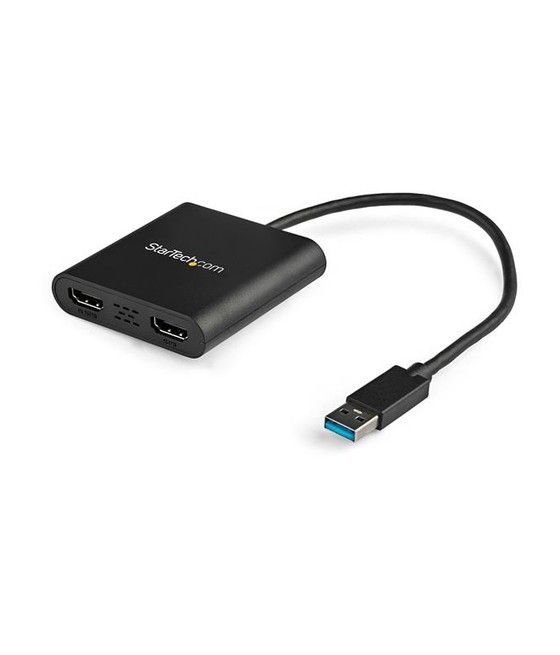 StarTech.com Adaptador Gráfico Externo USB 3.0 a 2 Puertos HDMI 4K - Adaptador de Vídeo Externo 4K para 2 Monitores - Imagen 1