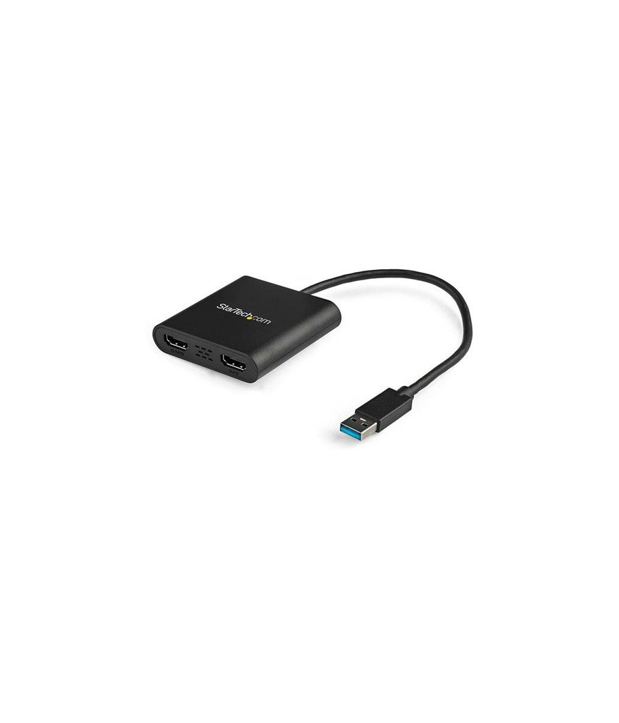 StarTech.com Adaptador Gráfico Externo USB 3.0 a 2 Puertos HDMI 4K - Adaptador de Vídeo Externo 4K para 2 Monitores - Imagen 1