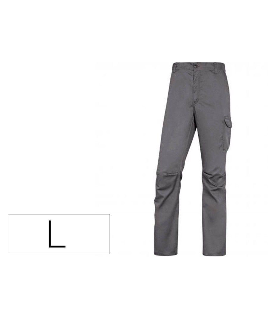 Pantalón de trabajo deltaplus cintura elástica 5 bolsillos color gris / negro talla l