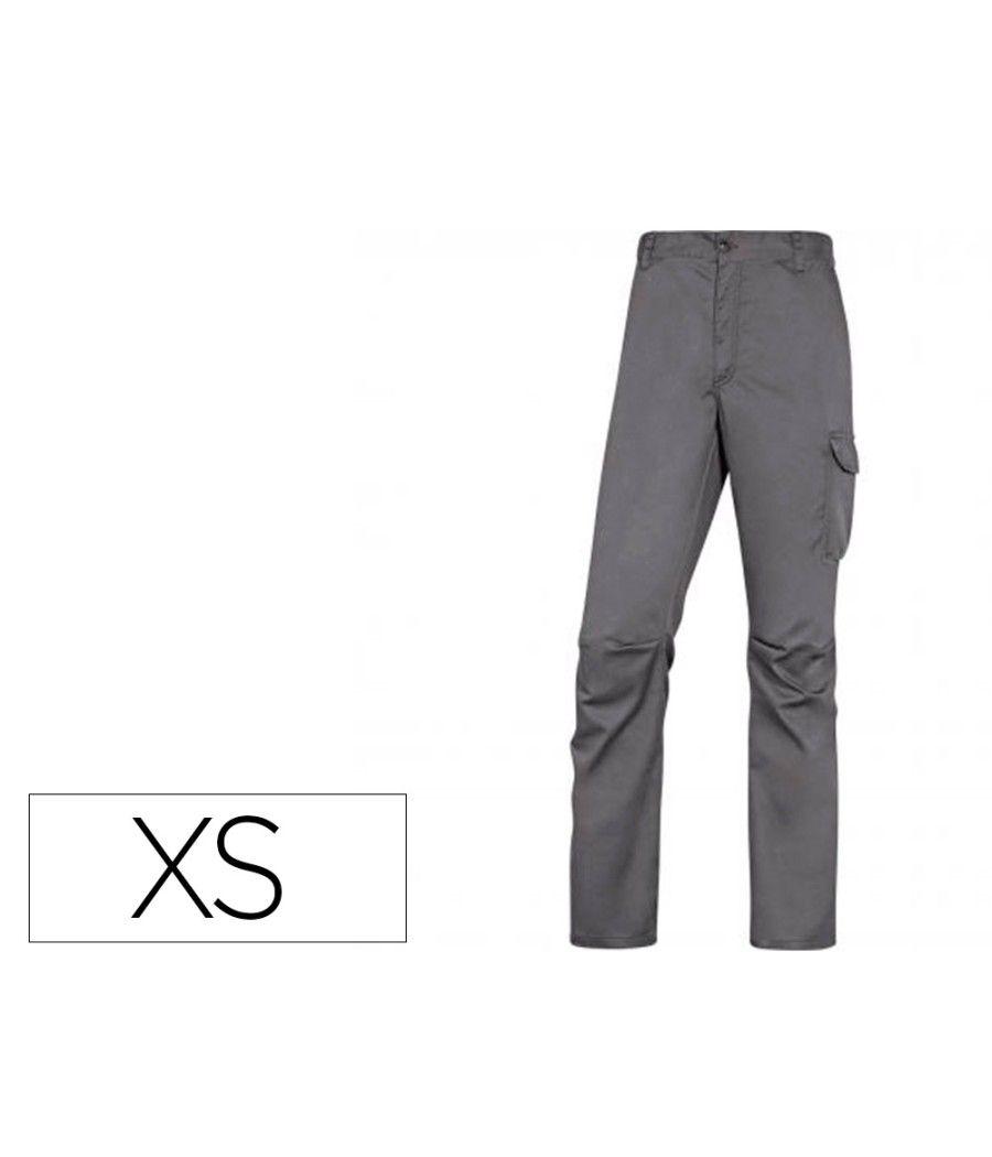 Pantalón de trabajo deltaplus cintura elástica 5 bolsillos color gris / negro talla xs