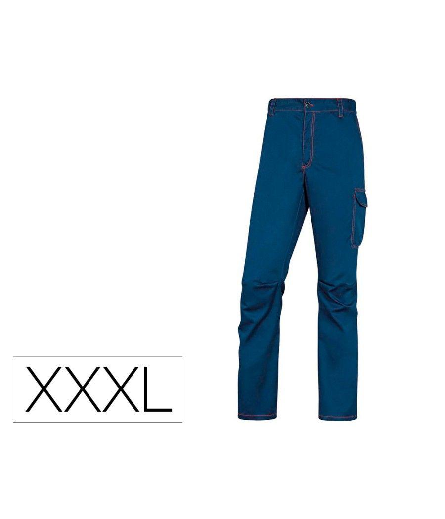 Pantalón de trabajo deltaplus cintura elástica 5 bolsillos color azul marino / naranja talla xxxl