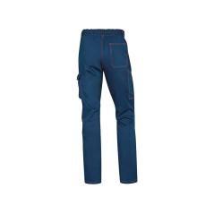Pantalón de trabajo deltaplus cintura elástica 5 bolsillos color azul marino / naranja talla xxxl