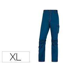 Pantalón de trabajo deltaplus cintura elástica 5 bolsillos color azul marino / naranja talla xl