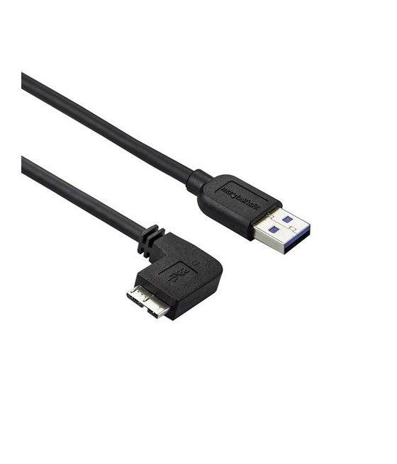 StarTech.com Cable delgado de 1m Micro USB 3.0 acodado a la izquierda a USB A - Imagen 1