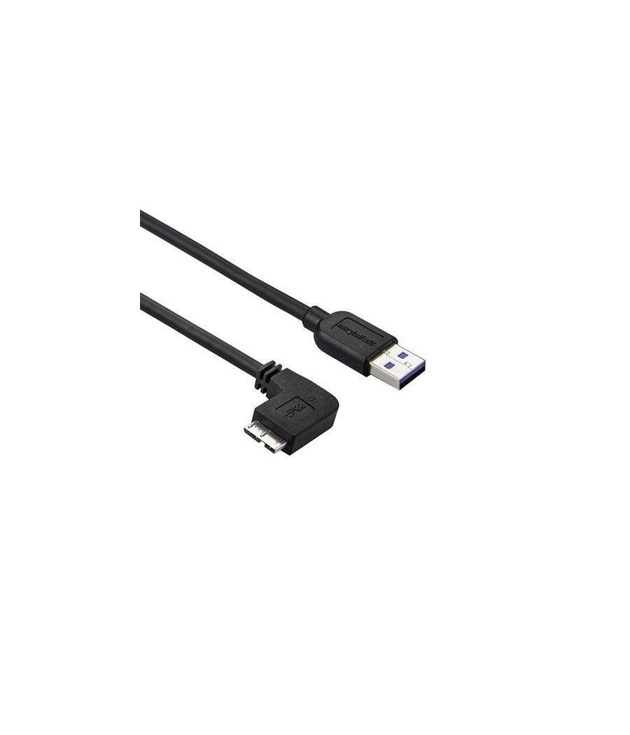 StarTech.com Cable delgado de 1m Micro USB 3.0 acodado a la izquierda a USB A - Imagen 1