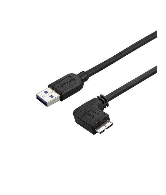 StarTech.com Cable delgado de 1m Micro USB 3.0 acodado a la derecha a USB A - Imagen 1