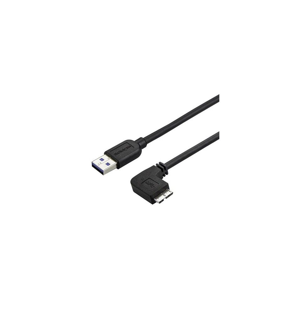 StarTech.com Cable delgado de 0,5m Micro USB 3.0 acodado a la derecha a USB A - Imagen 1