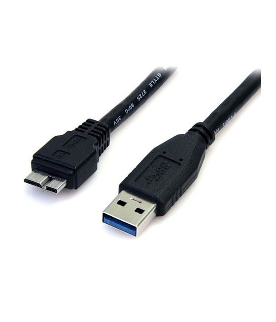 StarTech.com Cable 50cm USB 3.0 Super Speed SS Micro USB B Macho a USB A Macho Adaptador - Negro - Imagen 1