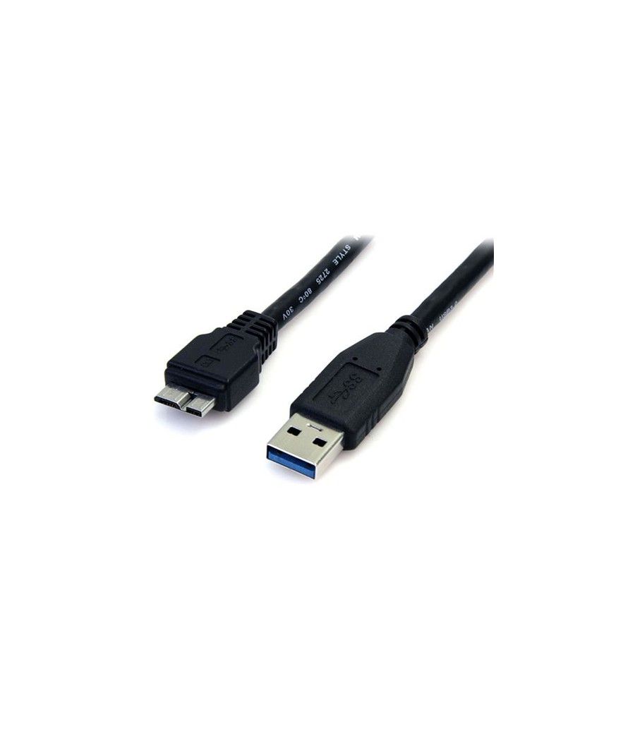 StarTech.com Cable 50cm USB 3.0 Super Speed SS Micro USB B Macho a USB A Macho Adaptador - Negro - Imagen 1