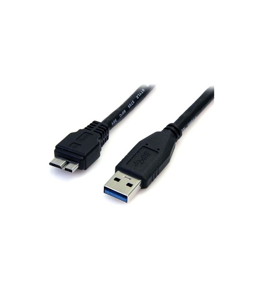 StarTech.com Cable 50cm USB 3.0 Super Speed SS Micro USB B Macho a USB A Macho Adaptador - Negro - Imagen 2