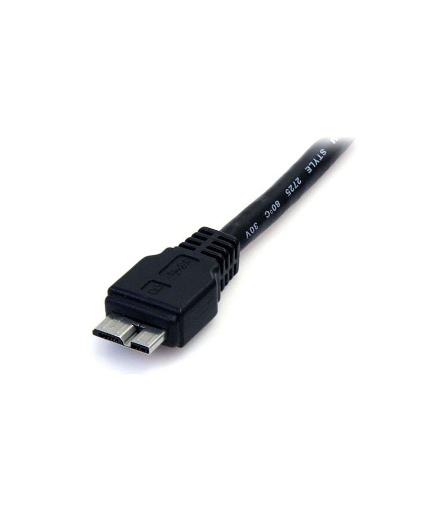 StarTech.com Cable 50cm USB 3.0 Super Speed SS Micro USB B Macho a USB A Macho Adaptador - Negro - Imagen 3