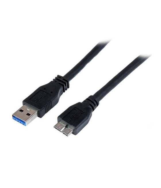 StarTech.com Cable Certificado 1m USB 3.0 Super Speed SS Micro USB B Macho a USB A Macho Adaptador - Negro - Imagen 1