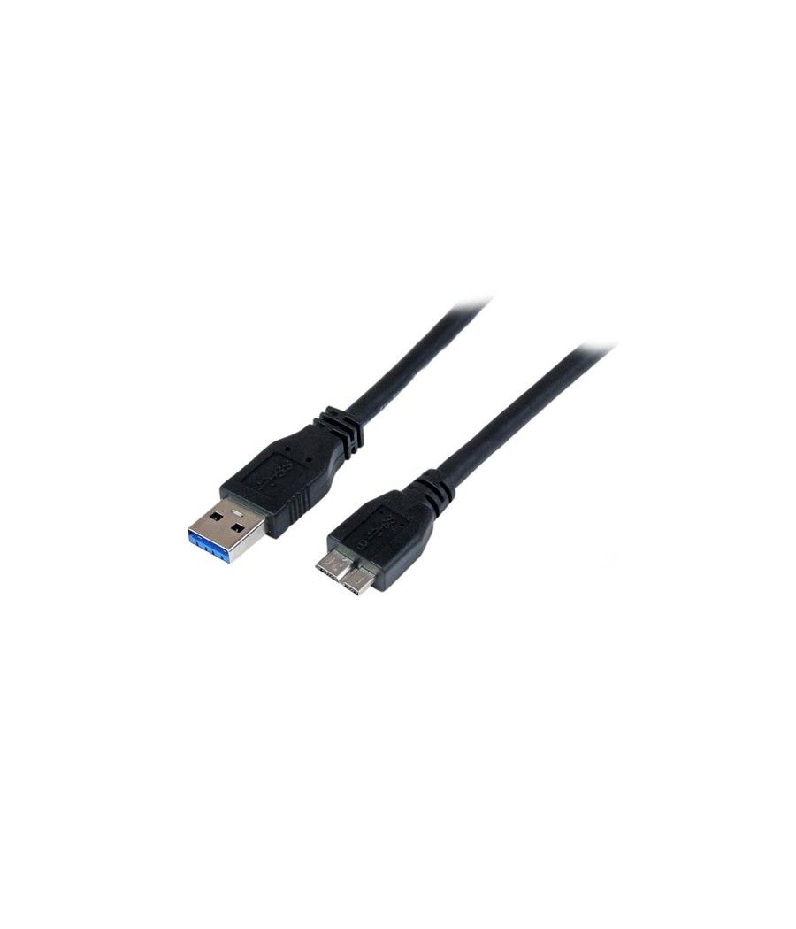StarTech.com Cable Certificado 1m USB 3.0 Super Speed SS Micro USB B Macho a USB A Macho Adaptador - Negro - Imagen 1