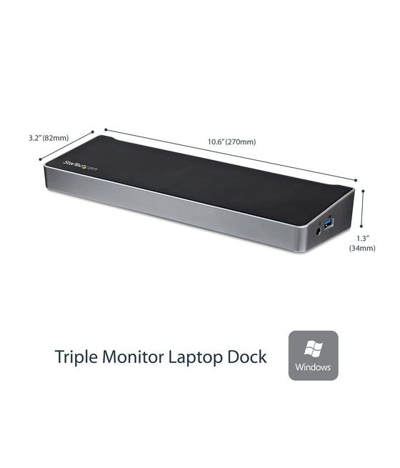 StarTech.com Docking Station USB 3.0 para Tres Monitores - 1x HDMI - 2x DisplayPort - Imagen 1