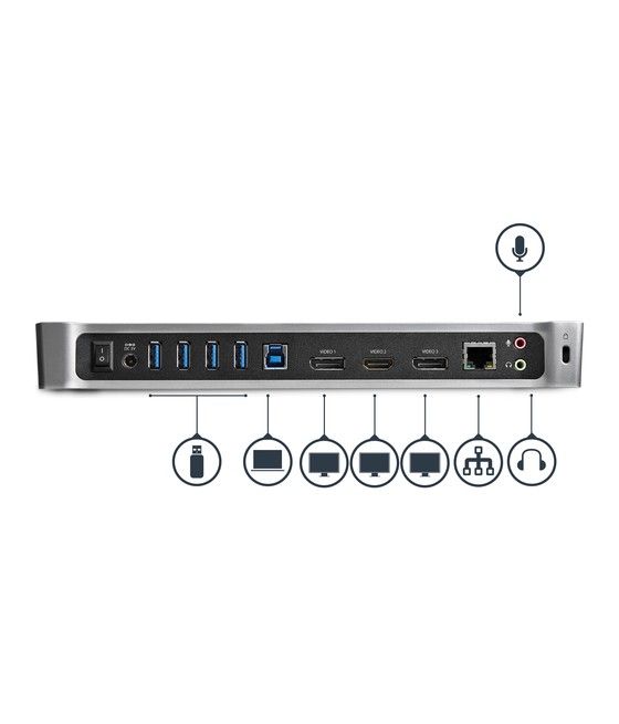 StarTech.com Docking Station USB 3.0 para Tres Monitores - 1x HDMI - 2x DisplayPort - Imagen 4