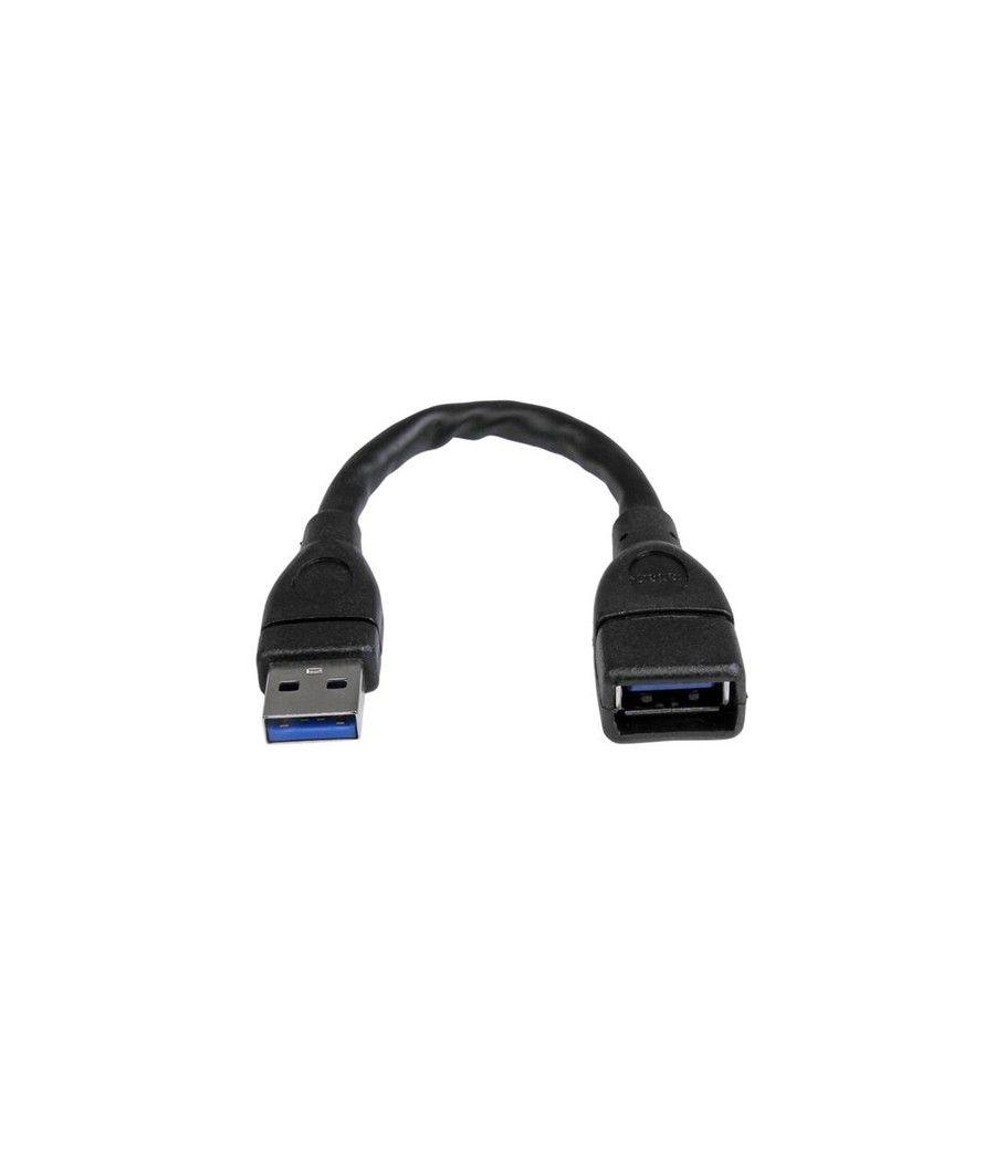 StarTech.com Cable de 15cm Extensor USB 3.0 - Alargador USB 3.0 SuperSpeed Negro - Imagen 1