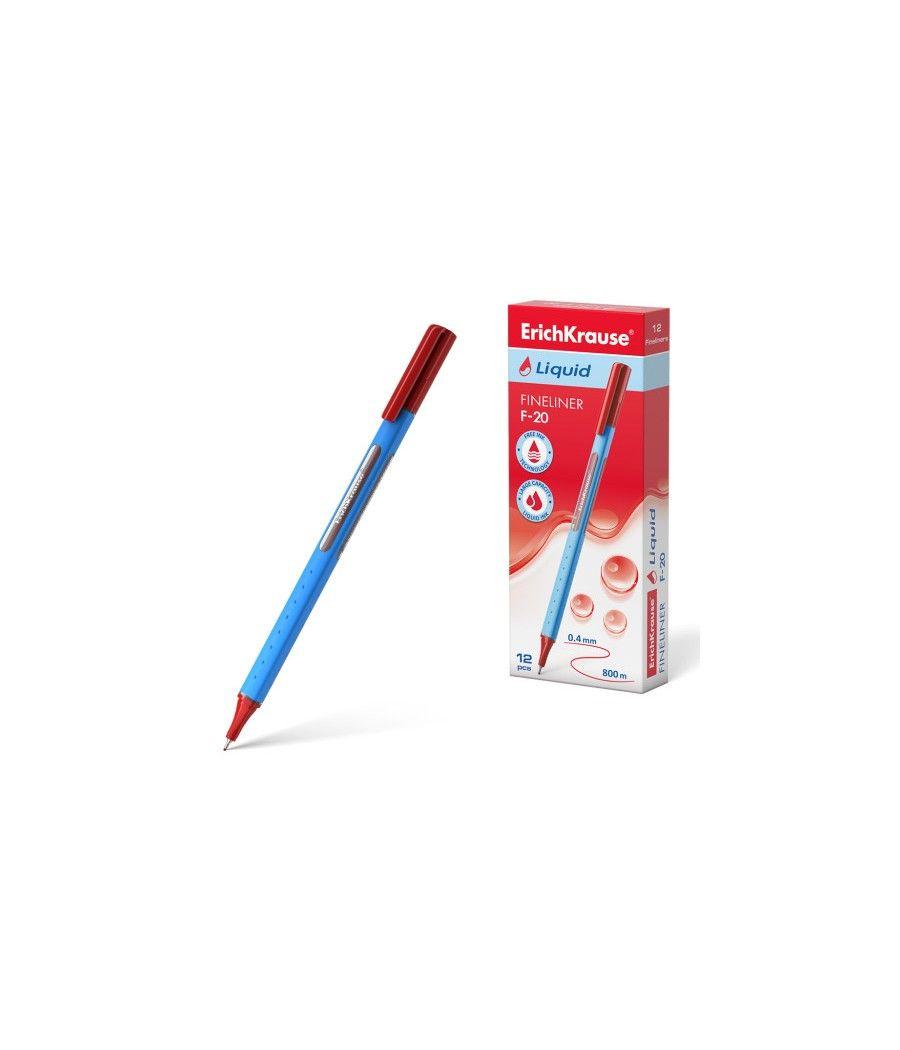 Fineliner liquid f-20, color de la tinta: rojo erich krause 47971 pack 12 unidades