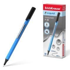 Fineliner liquid f-20, color de la tinta: negro erich krause 47970 pack 12 unidades