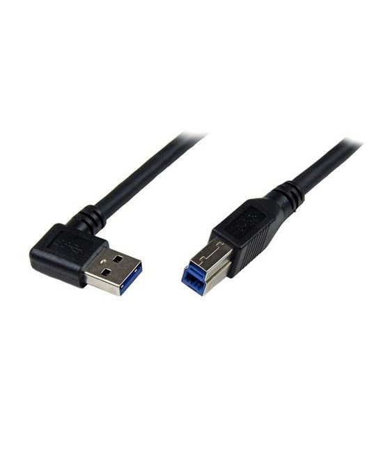 StarTech.com Cable 1m USB 3.0 Super Speed USB B Macho a USB A Macho Acodado en Ángulo a la Derecha - Negro - Imagen 1