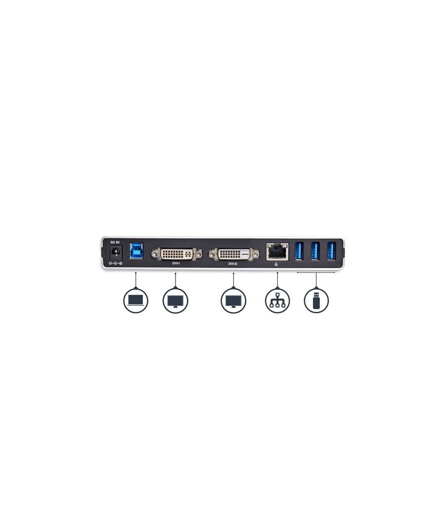StarTech.com Docking Station USB 3.0 para Dos Monitores con DVI y Soporte Vertical - Imagen 4