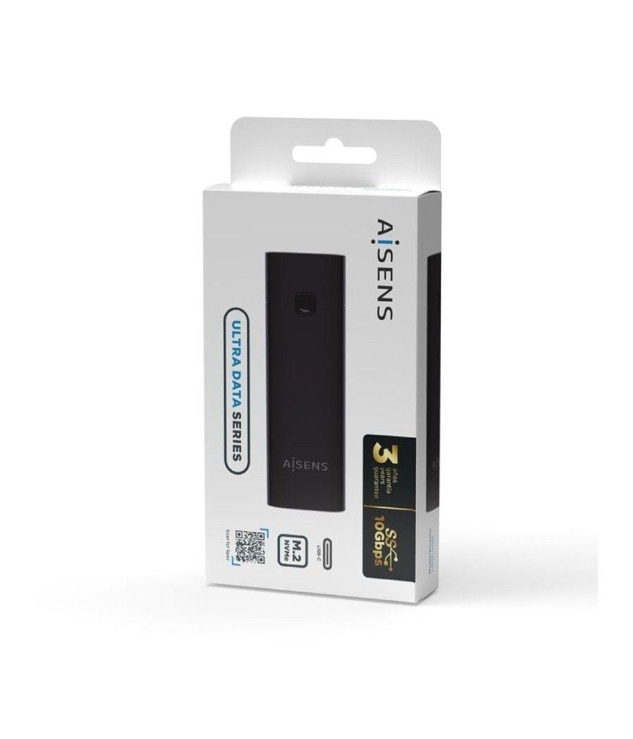 Caja externa para disco ssd m.2 nvme aisens asm2-020b/ usb 3.1 gen2/ sin tornillos