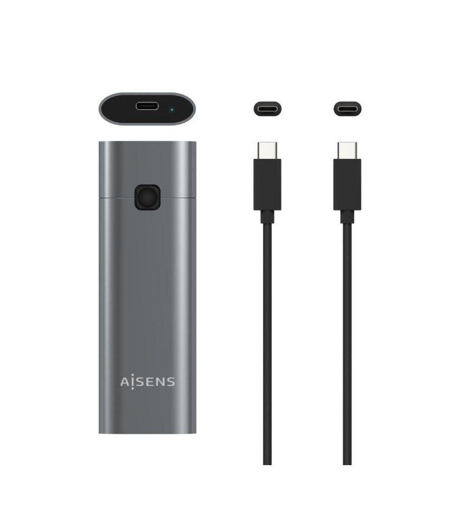 Caja externa para disco ssd m.2 nvme aisens asm2-021gr/ usb 3.1 gen2/ sin tornillos