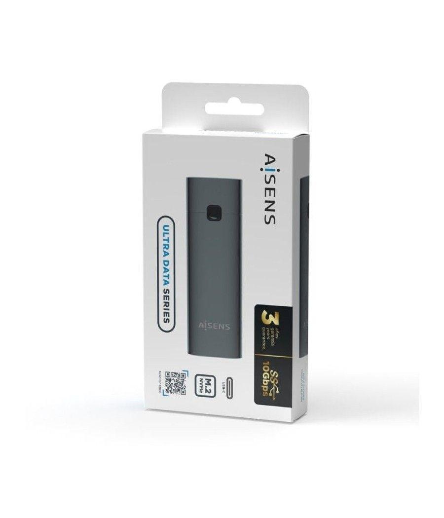 Caja externa para disco ssd m.2 nvme aisens asm2-021gr/ usb 3.1 gen2/ sin tornillos