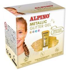 Alpino gel con purpurina metallic glitter caja 6u oro