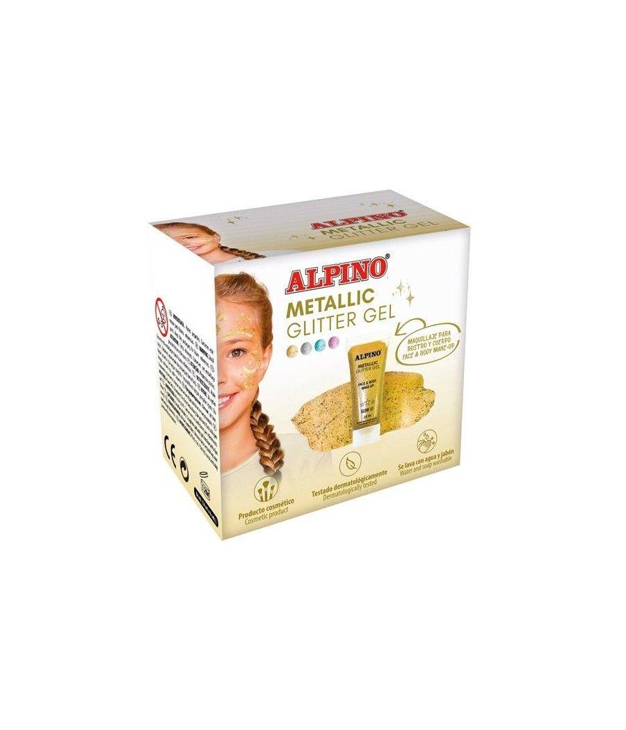 Alpino gel con purpurina metallic glitter caja 6u oro