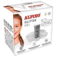 Alpino gel transparente con purpurina glitter plata