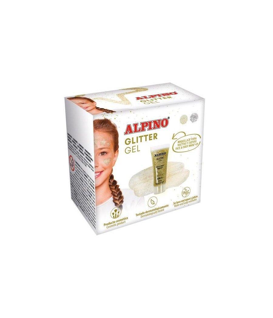 Alpino gel transparente con purpurina glitter caja 6u oro
