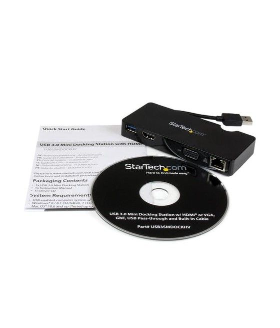 StarTech.com Replicador de Puertos USB 3.0 de Viajes con HDMI o VGA - Docking Station para Portátil - Imagen 4