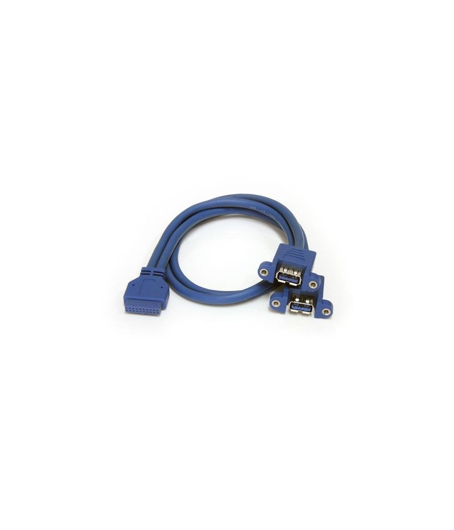 StarTech.com Cable Extensor 50cm 2 Puertos USB 3.0 para Montaje en Panel conexión a Placa Base - Hembra USB A - Imagen 1