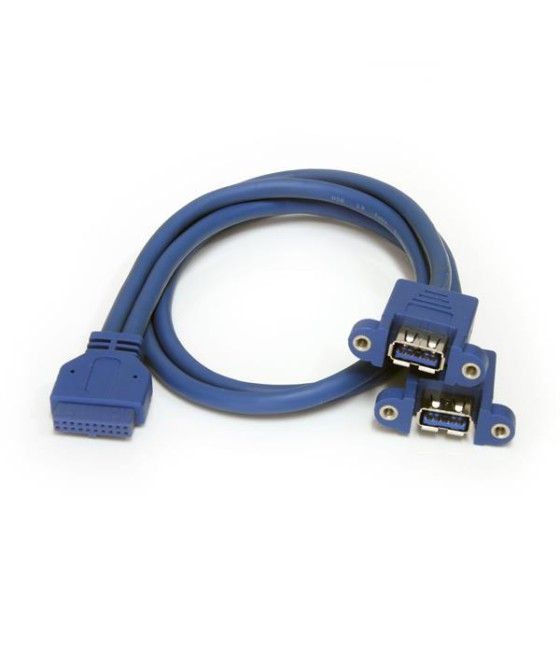 StarTech.com Cable Extensor 50cm 2 Puertos USB 3.0 para Montaje en Panel conexión a Placa Base - Hembra USB A - Imagen 2