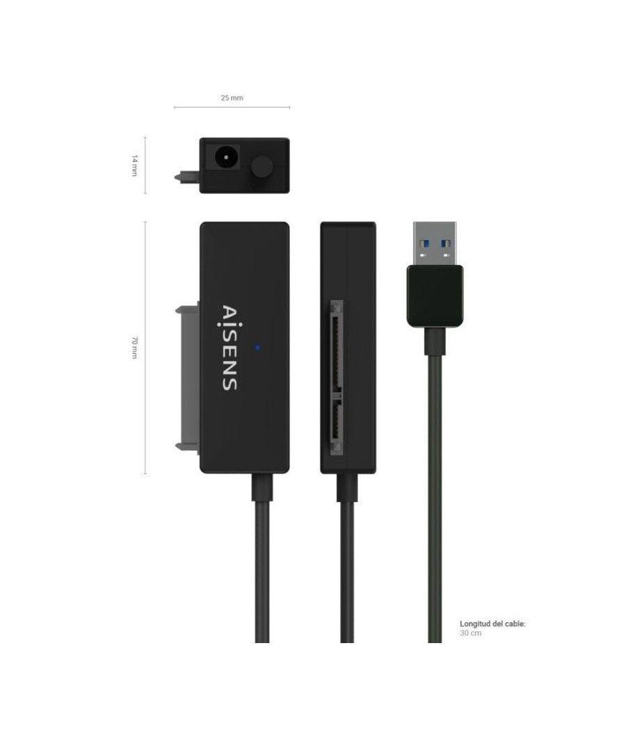Adaptador para discos duros 2.5'/3.5' aisens ase-35a01b/ usb 3.0 - sata/ con alimentador