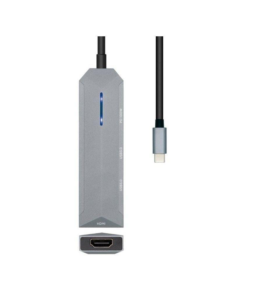 Docking usb 3.2 tipo-c aisens asuc-4p002-gr/ 1 hdmi/ 2 usb/ usb pd/ gris