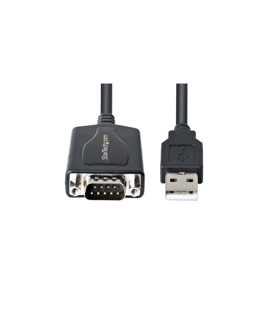 StarTech.com Cable de 91cm USB a Serie con Retención de Puerto COM, Conversor DB9 RS232 Macho a USB, Adaptador USB a Serie para 