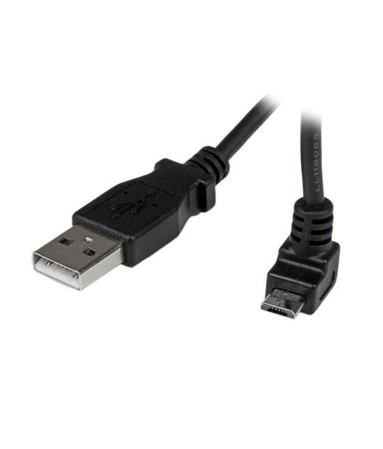 StarTech.com Cable Adaptador 1m USB A Macho a Micro USB B Macho Acodado en Ángulo hacia Arriba para Teléfono Móvil - Imagen 1