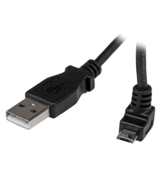 StarTech.com Cable Adaptador 1m USB A Macho a Micro USB B Macho Acodado en Ángulo hacia Arriba para Teléfono Móvil - Imagen 2
